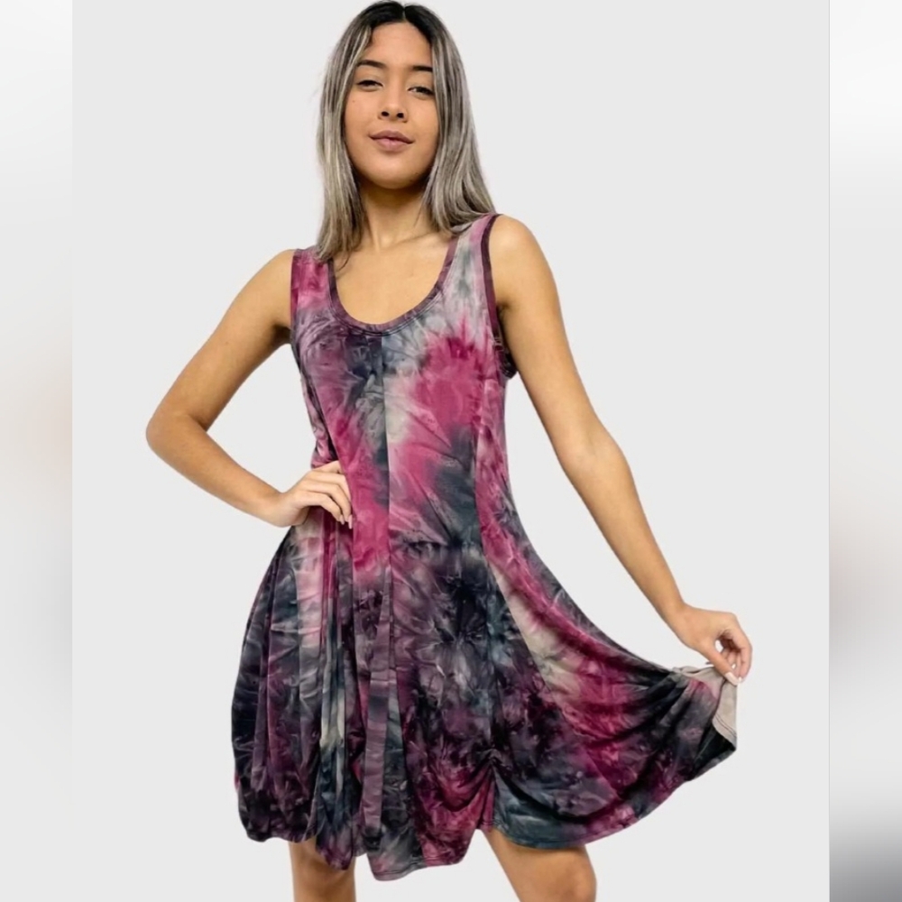 Patchington Tie Dye Balloon Bubble Spandex - Fit & Flair Wash & Wear M